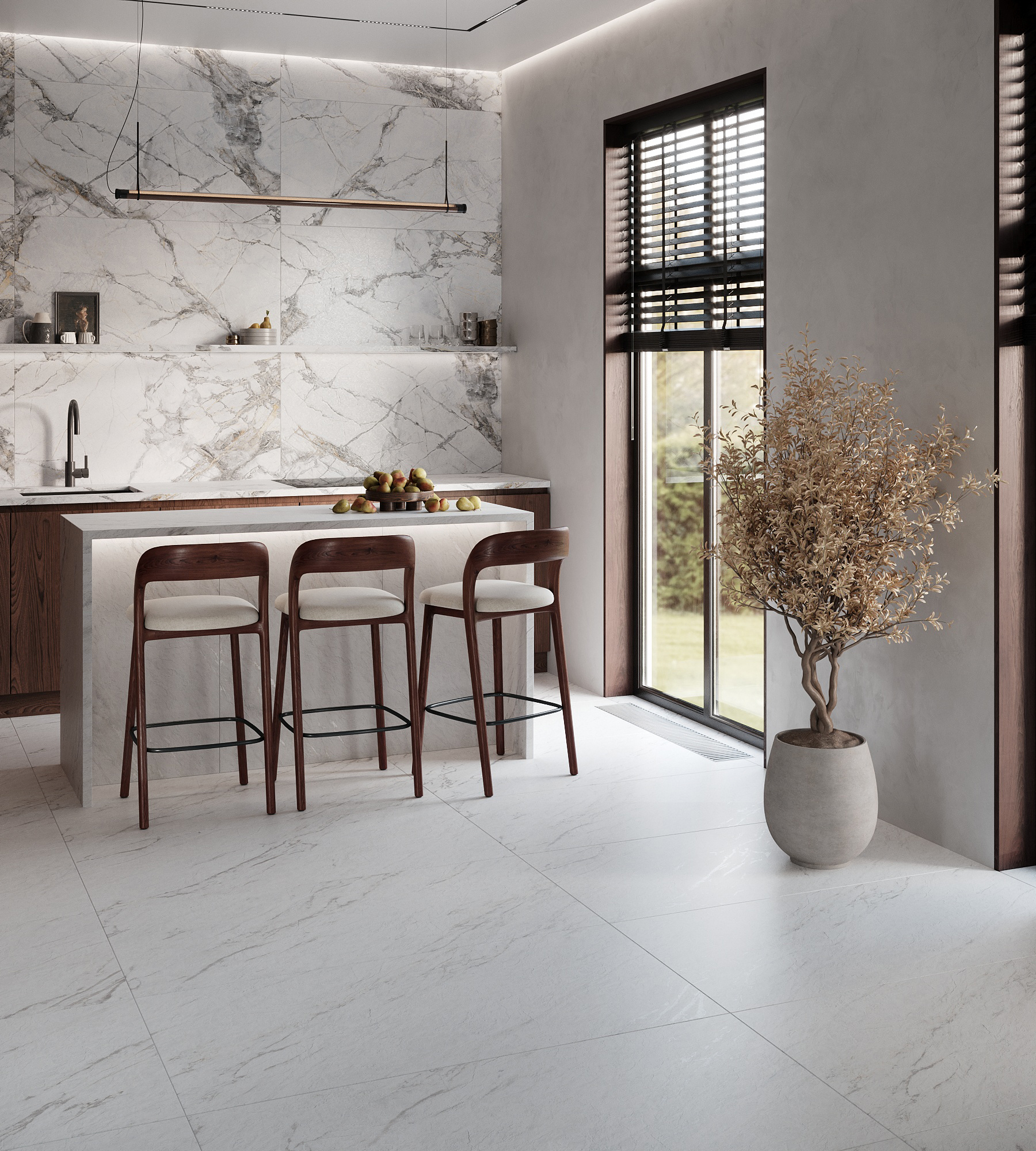 Керамогранит LAZIO BIANCO 60х120 Arcadia Ceramica GI8009-B