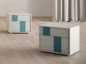 Деревянная прямоугольная тумбочка с ящиками