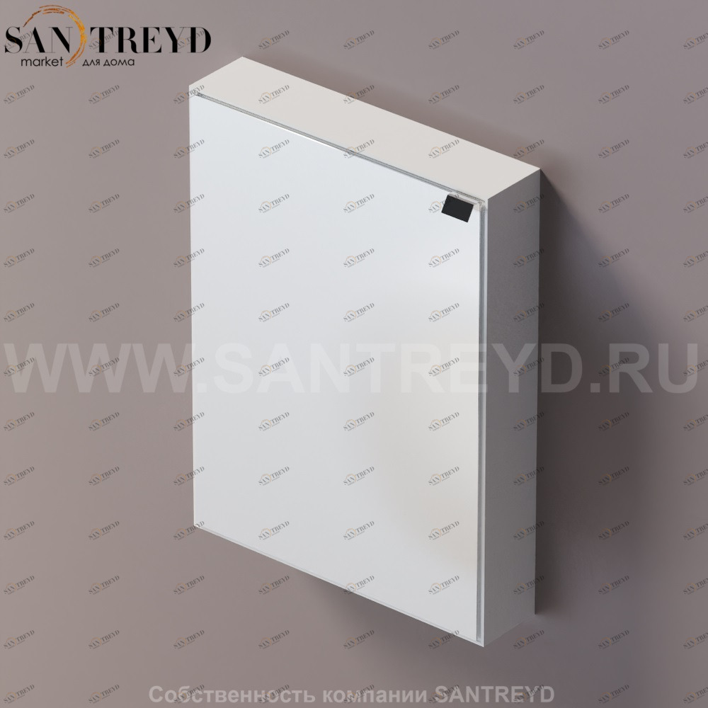 Agape 4x4 Шкаф с зеркалом 80 см в коробе из крашеного алюминия белый A4X4290HZ