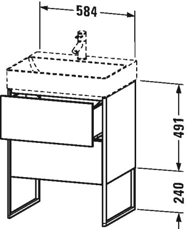 XS444200909 XSquare Тумбочка напольная Светло-голубой матовый декор Duravit - Вид №1