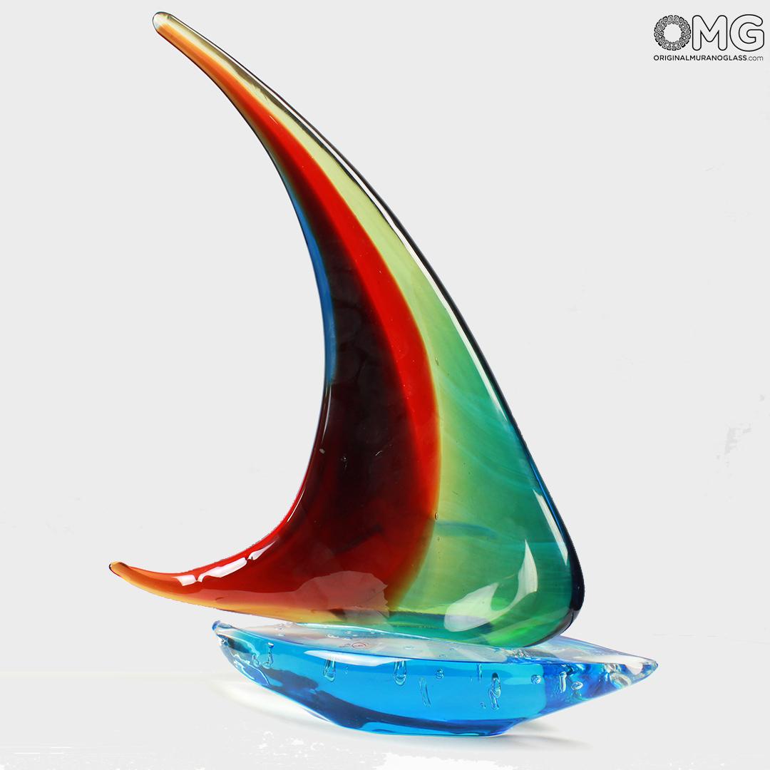 328 ORIGINALMURANOGLASS Скульптура Синий Парусник - муранское стекло OMG 30 см  - Вид №1