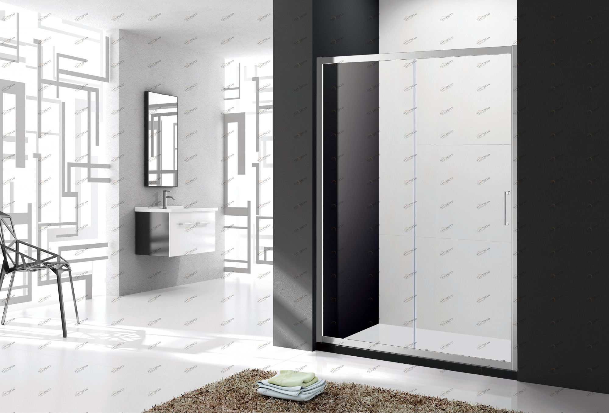 Душевая дверь в нишу CEZARES MOLVENO-BF-1-150-C-Cr-IV