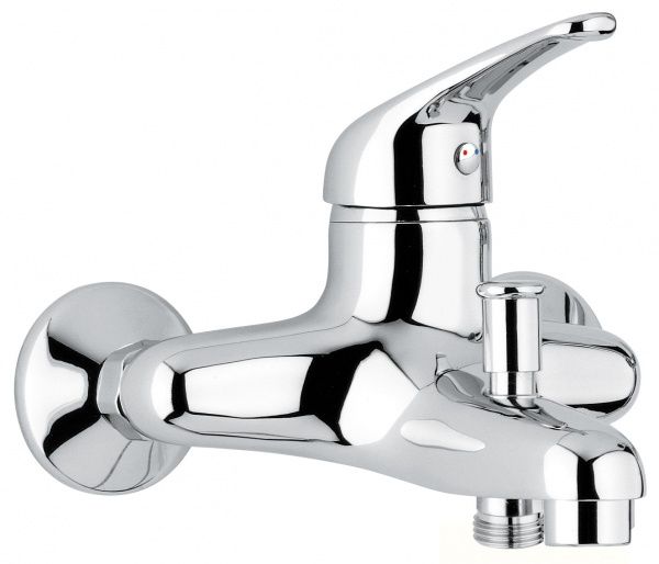 9001BC Смеситель Ambra с ручным душем для ванной, цвет белый-хром EMMEVI