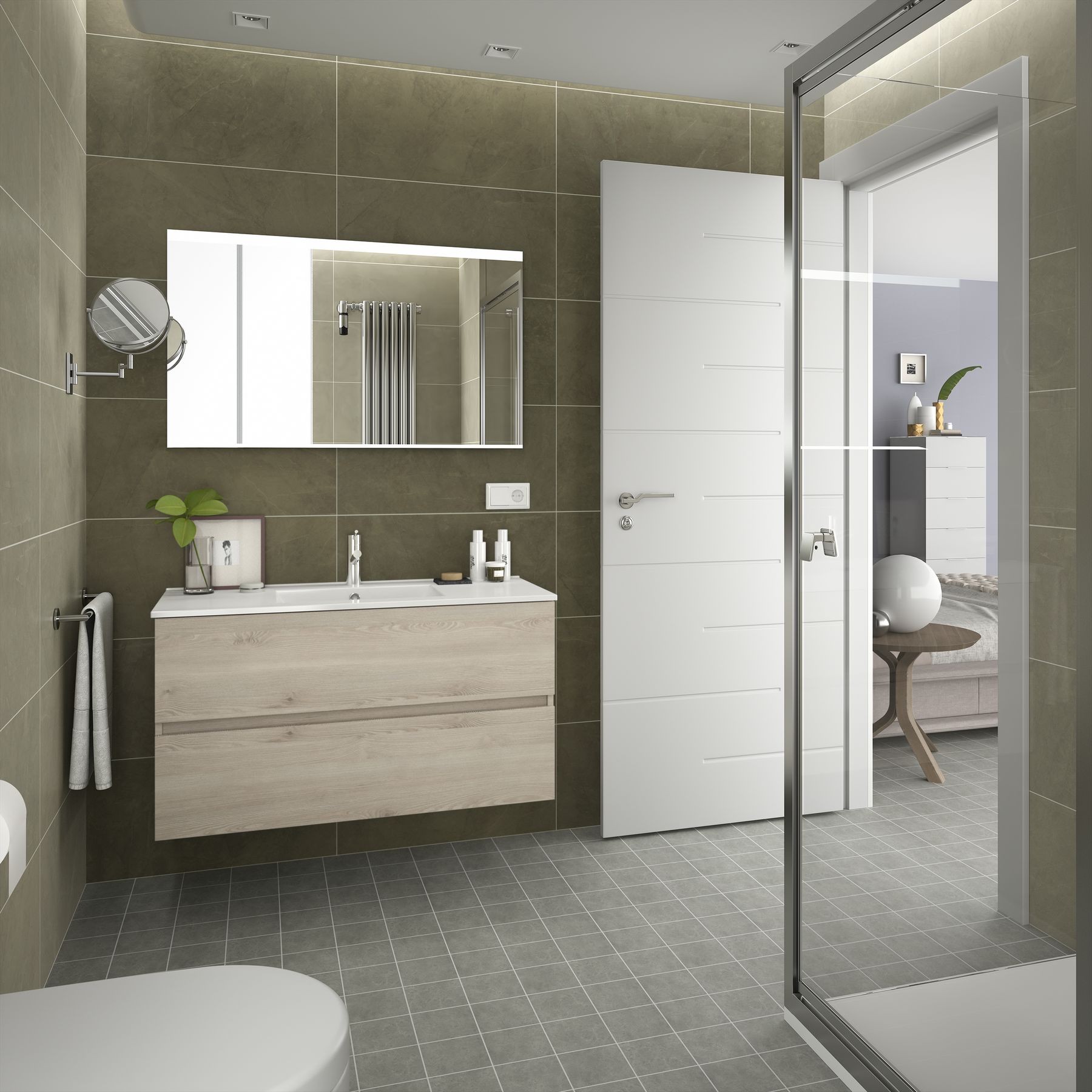 23309 SALGAR Мебель для умывальника FUSSION LINE 1000 2 ящика NATURAL 997 x 540 x 450 мм Естественный