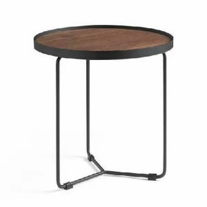Приставной столик круглый деревянный с металлическими ножками C047 от Angel Cerda ANGEL CERDA  321222 Коричневый