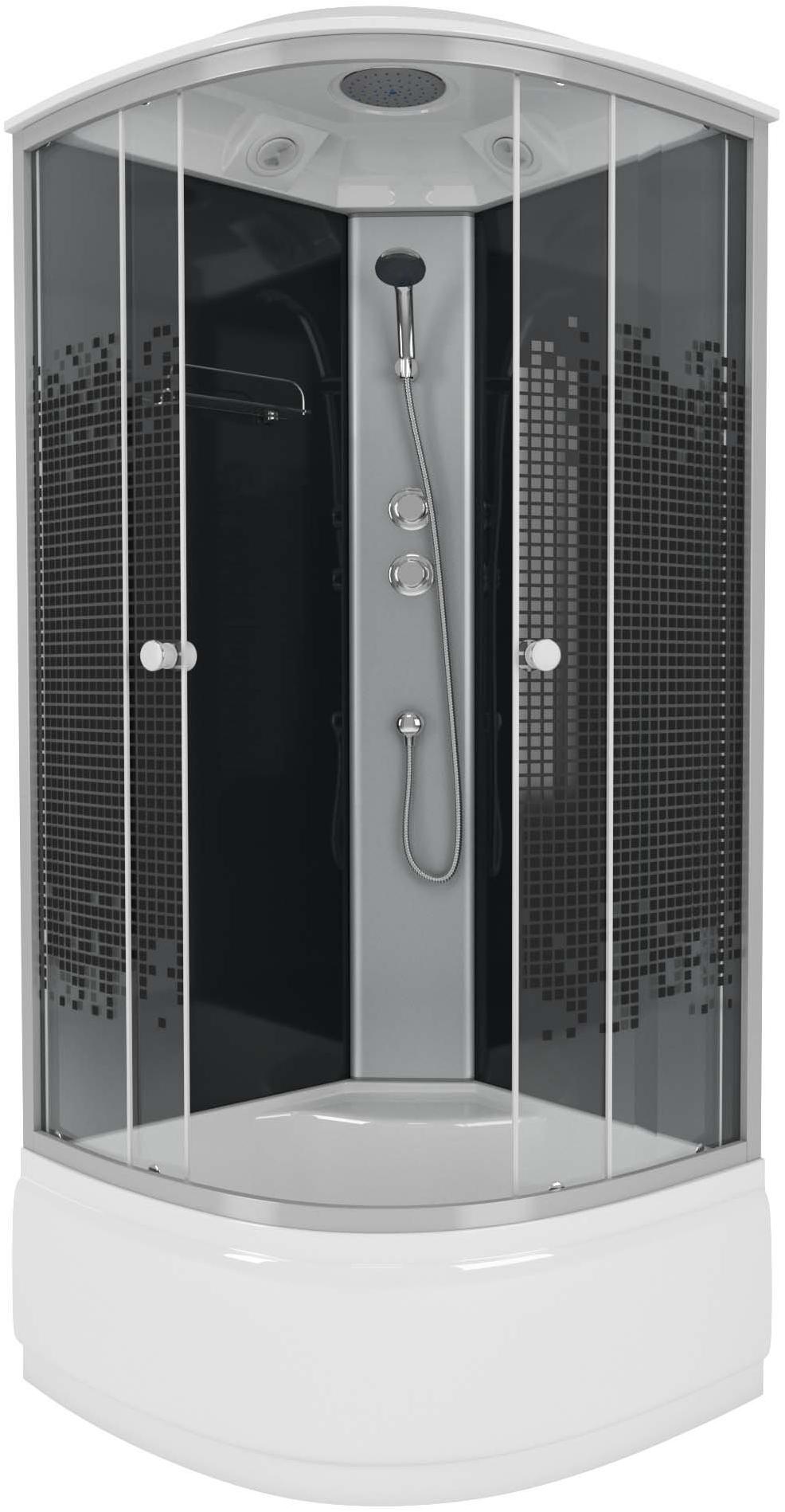 Душевая кабина NG- 7507-14BLACK (800х800х2150) высокий поддон(40см) стекло МОЗАИКА Niagara ECO - Вид №1