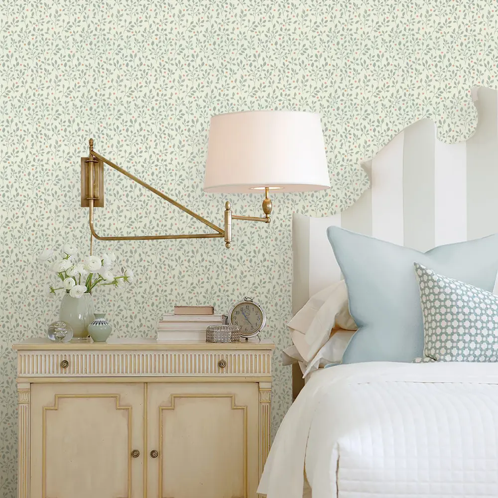 DECO-DECO Julie - Флизелиновые обои с зеленым флористическим узором 85356070 STLM-0062110 - Вид №2