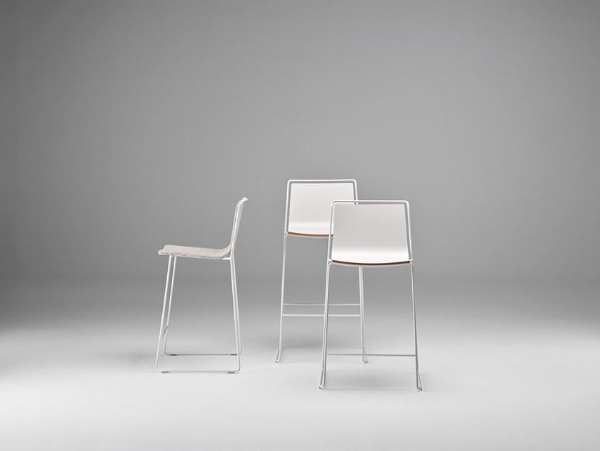 ONDARRETA Стул из высокой стали с сиденьем, обитым кожей Alo sun-id-1428895 - Вид №7