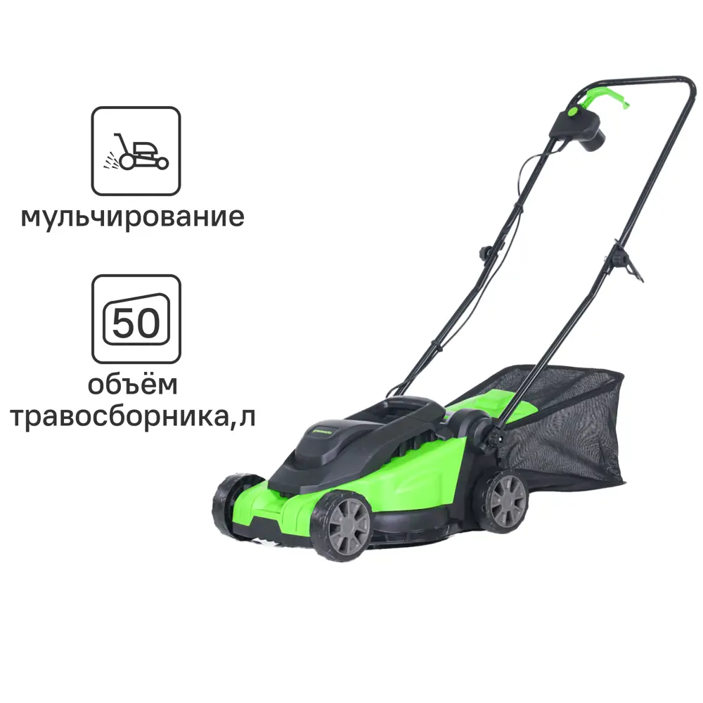 Электрическая газонокосилка Greenworks Compact 1200 Вт с травосборником 87231938 STLM-0073535