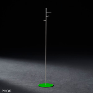 GSTH3V-BPGr Вешалка для одежды с 3 вогнутыми крючками, основание: зеленое. PHOS