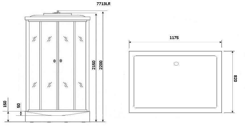 Душевая кабина NG-7713WR (820x1200х2150) низкий поддон стенки БЕЛЫЕ Niagara Luxe - Вид №5
