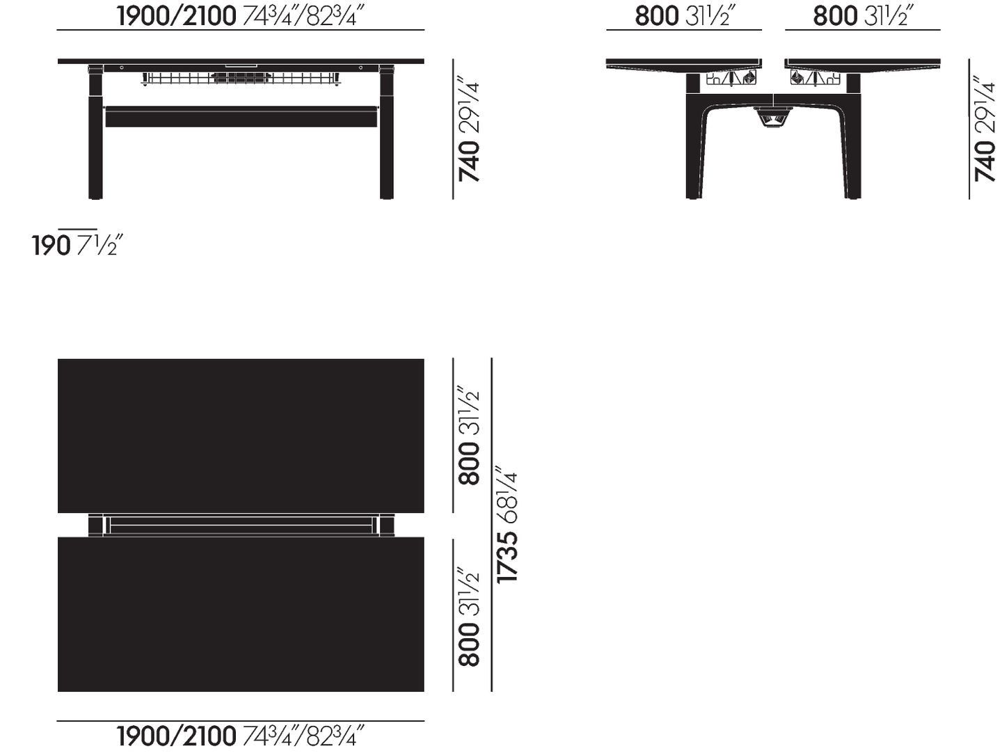 Множественный прямоугольный стол VITRA CDS ARCH-00096468 - Вид №95