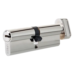 Цилиндр Apecs SM-80-C-NI, 40x40 мм, ключ/вертушка, цвет никель