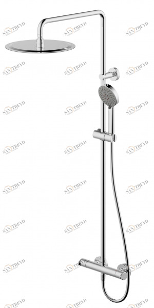 Душевая колонна с термостатическим смесителем для душа и верхним душем WATERFALL F939114C-A5-RUS bravat