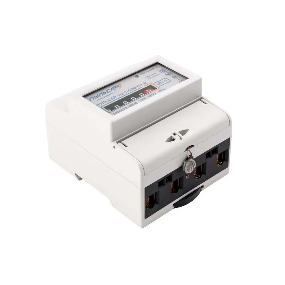 Счетчик электроэнергии RS-485 ЖКИх3час однофазный трехтарифный электронный 60 А Пульсар STLM-2108461 - Вид №1