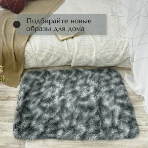 91778288 Ковер Mutas Carpet Fleece shaggy 80x120 см полиэстер цвет серый STLM-1047433