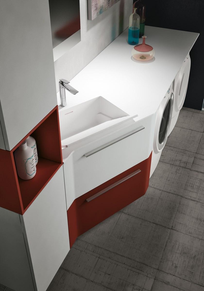 Gruppo Geromin Модульный шкаф для стирки из деревянных изделий с ящиками и раковиной Store excellent sun-id-1466295 - Вид №1