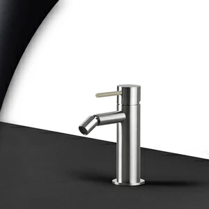 Смеситель для биде сталь матовая с бежевой ручкой Toki Radomonte TKS4SCIL18