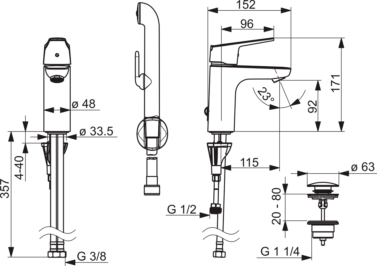 Oras 1802FG Смеситель для умывальника 1802FG Vega XL Хром  - Вид №1