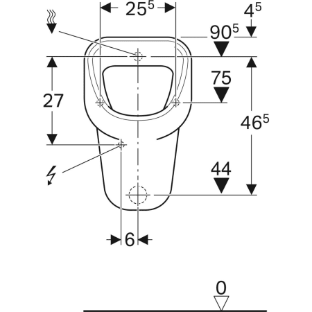 GEBERIT 236500000 Писсуар Geberit Aller, скрытый подвод, скрытый отвод  - Вид №3