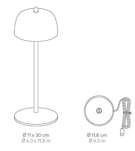 Алюминиевый светодиодный аккумулятор настольная лампа с диммером Zafferano CIRCE ARCH-00065511 - Вид №10