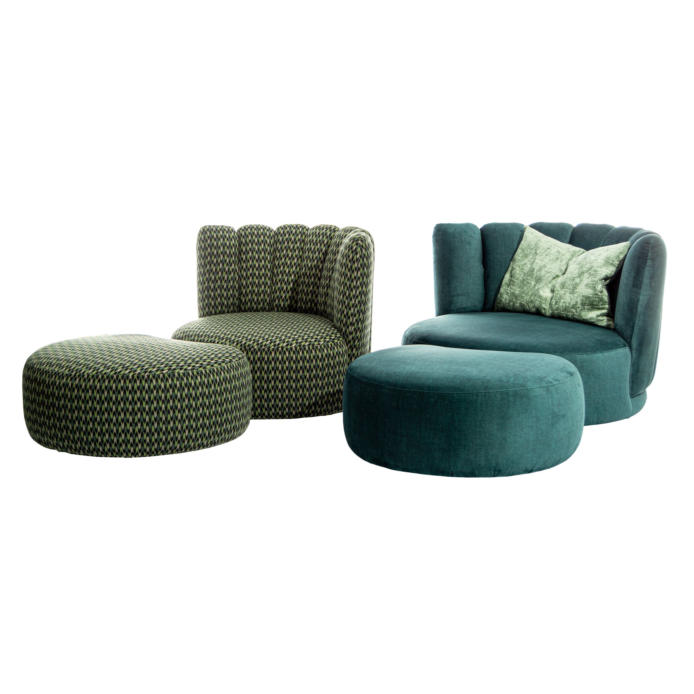 Тканевое кресло с подставкой для ног KFF ARCH-00148456 - Вид №11