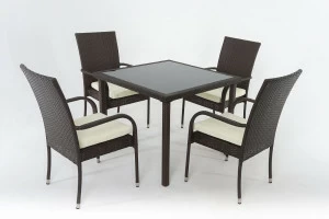 Обеденная группа со столом на 4 персоны темно-коричневый Forest VINOTTI  00-3885128 Коричневый