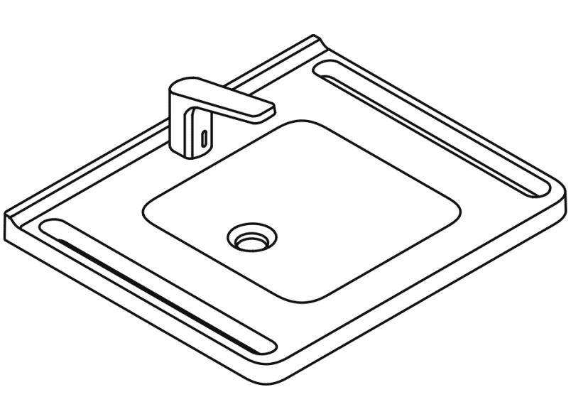 950.19.050 Комплект умывальника и смесителя HEWI Waschtische  - Вид №2
