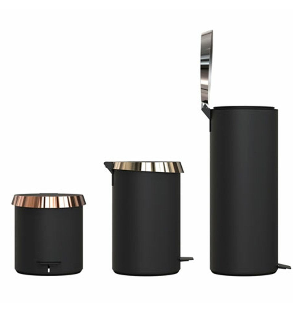 FROST Корзина для мусора 250 » черный / медь Нержавеющая сталь Черный / медь N3001-CB  - Вид №3
