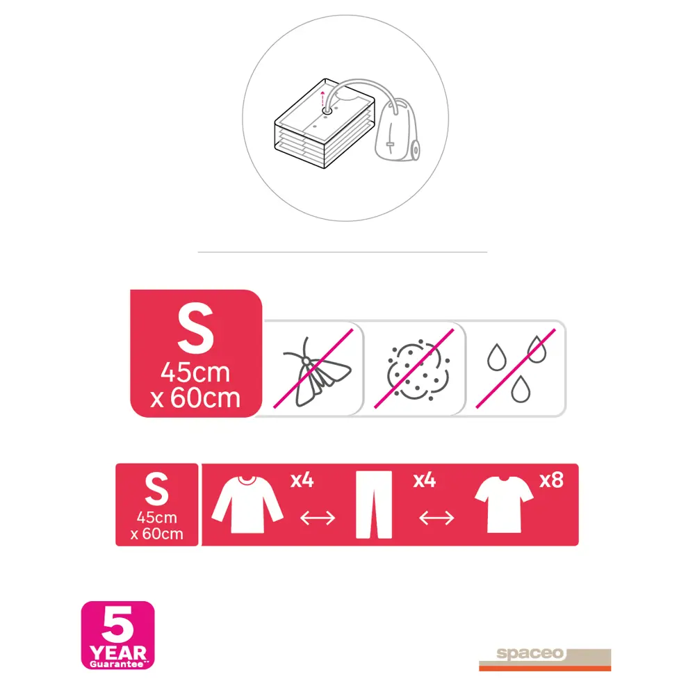 Вакуумные пакеты SPACEO для компактного хранения 45x60 см 82658182 STLM-0033007 - Вид №1