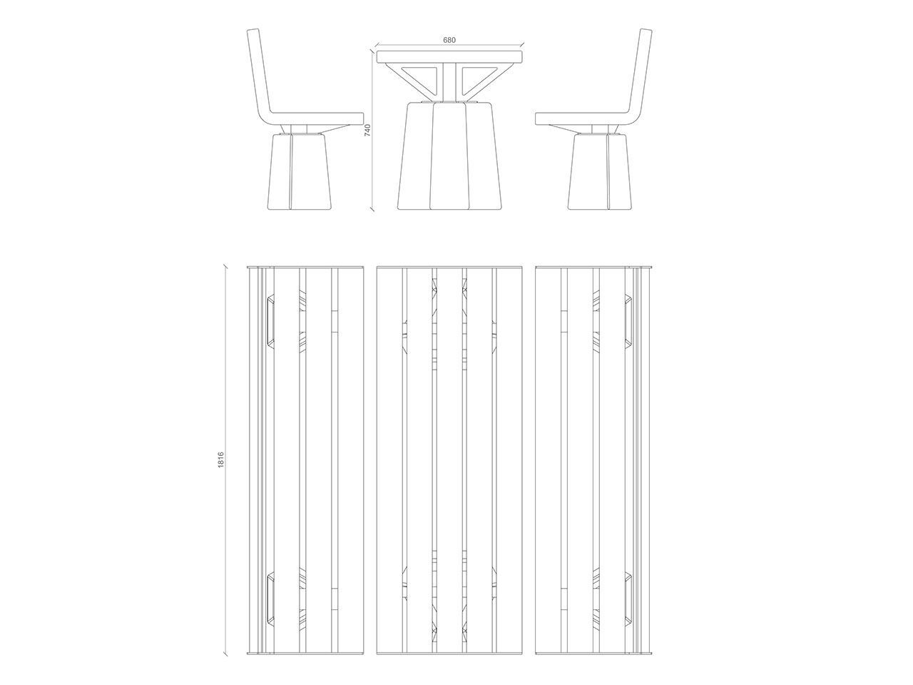 Стол для пикника из металла и бетона со встроенными скамейками Lazzari Stone ARCH-00036666 - Вид №12