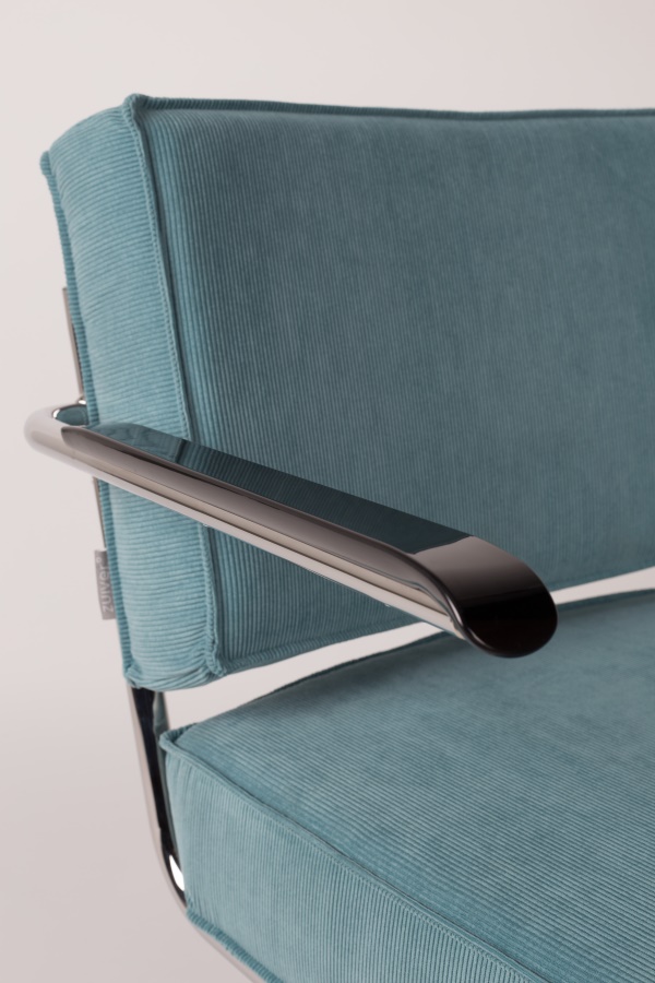 Кресло Lounge Ridge Rib с подлокотниками, синее Zuiver 3100017 - Вид №13