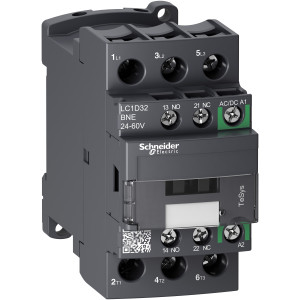 LC1D32BNE КОНТАКТОР D 3P AC3 440В 32A, КАТУШКА УПР. 24-60В AC/DC, ЗАЖИМ ПОД ВИНТ Schneider Electric TeSys
