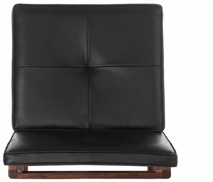 BassamFellows Барный стул, обитый кожей, со спинкой Wood frame dining Cb-543 - Вид №5