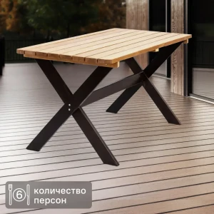 Стол садовый прямоугольный Аттерия 148x75x76 см сосна коричневый 89354328 STLM-2158978