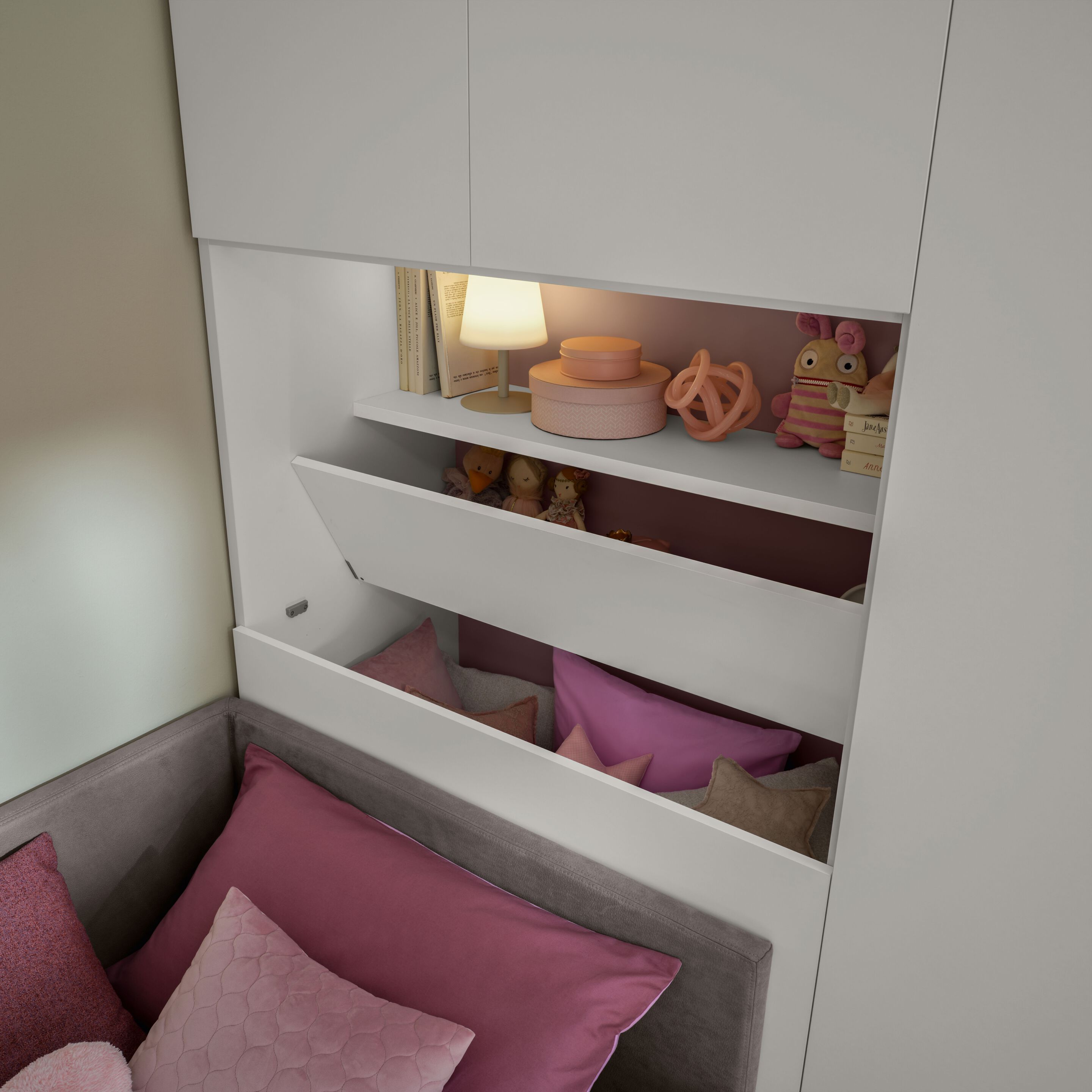 Спальня с гардеробом с гостиной и диваном-кроватью Moretti Compact KC328 ARCH-00122532 - Вид №3