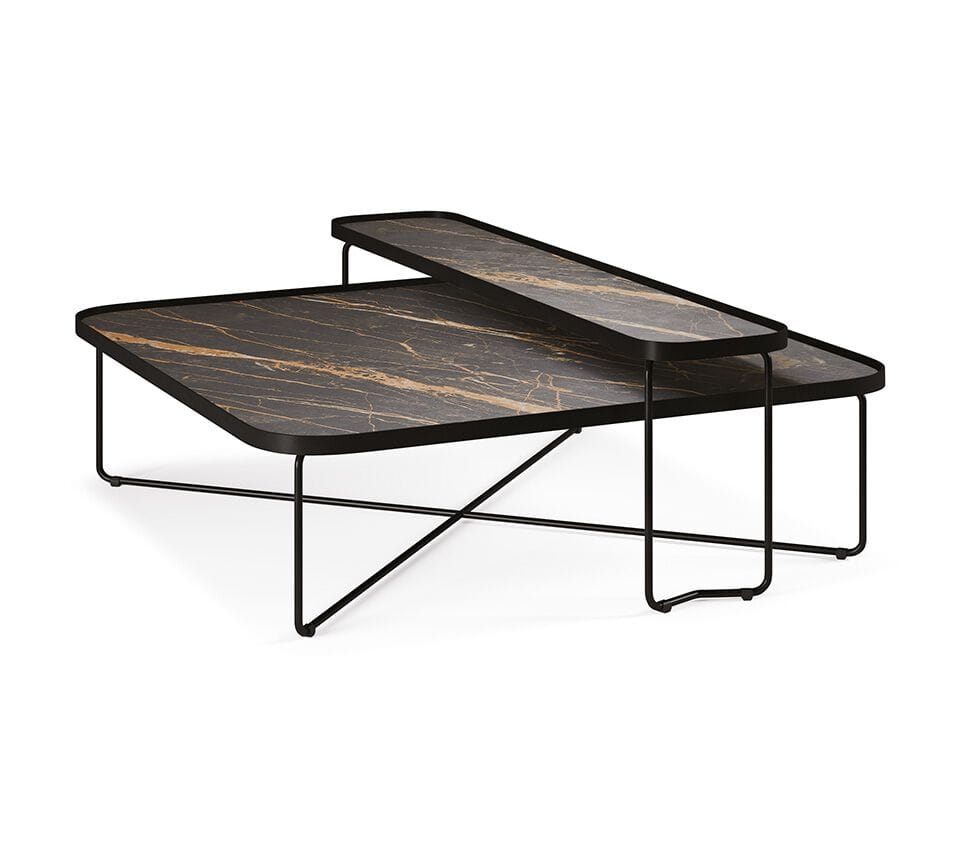 Квадратный металлический журнальный столик и керамическая столешница Cattelan italia BENNY KERAMIK ARCH-00120877 - Вид №1