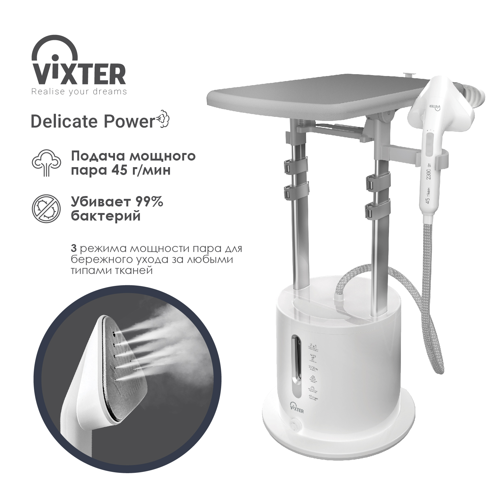 9921685 Отпариватель VIXTER GSV-5300 белый STDN-0128177 - Вид №16