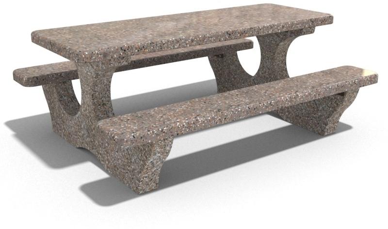 ENCHO ENCHEV - ETE Бетонный стол для пикника со встроенными скамейками  118  - Вид №3