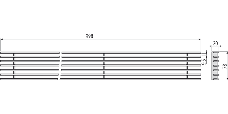 Решетка для дренажного желоба 75 мм, нержавеющая сталь ALCAPLAST ADZR304 - Вид №3