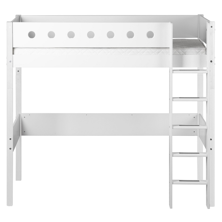 Кровать Flexa White высокая с прямой лестницей, 200 см, белая 801750240 - Вид №1