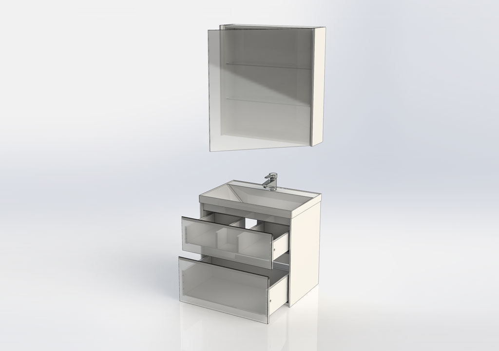 Мебель для ванной Aquanet Гласс 70 белый 00240464 - Вид №4