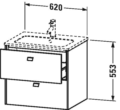 Тумбочка подвесная Brioso #BR4101 620 x 479 мм Duravit BR410104343 - Вид №1