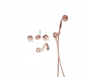 Gentry Home Смеситель для раковины от центра к центру 2 отверстия под смеситель 200 мм Chelsea Розовое золото GH100181