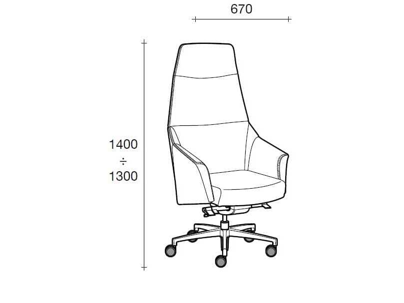 Офисное кресло руководителя с высокой спинкой Sesta шашки ARCH-00128819 - Вид №2