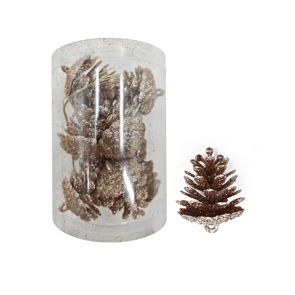 89381687 Украшение елочное Шишки шампань 10 шт. STLM-1367588 Santreyd  - Вид №5