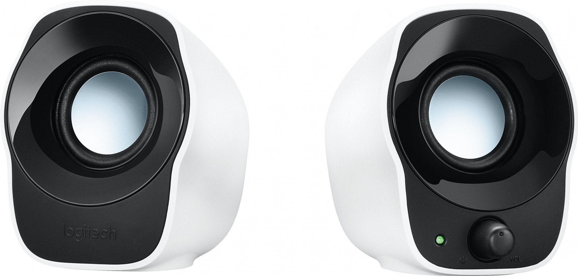 980-000513 Speaker system 2.0 z120, stereo, 2*1.2вт, 3.5 mm input black&white, box Logitech Santreyd 