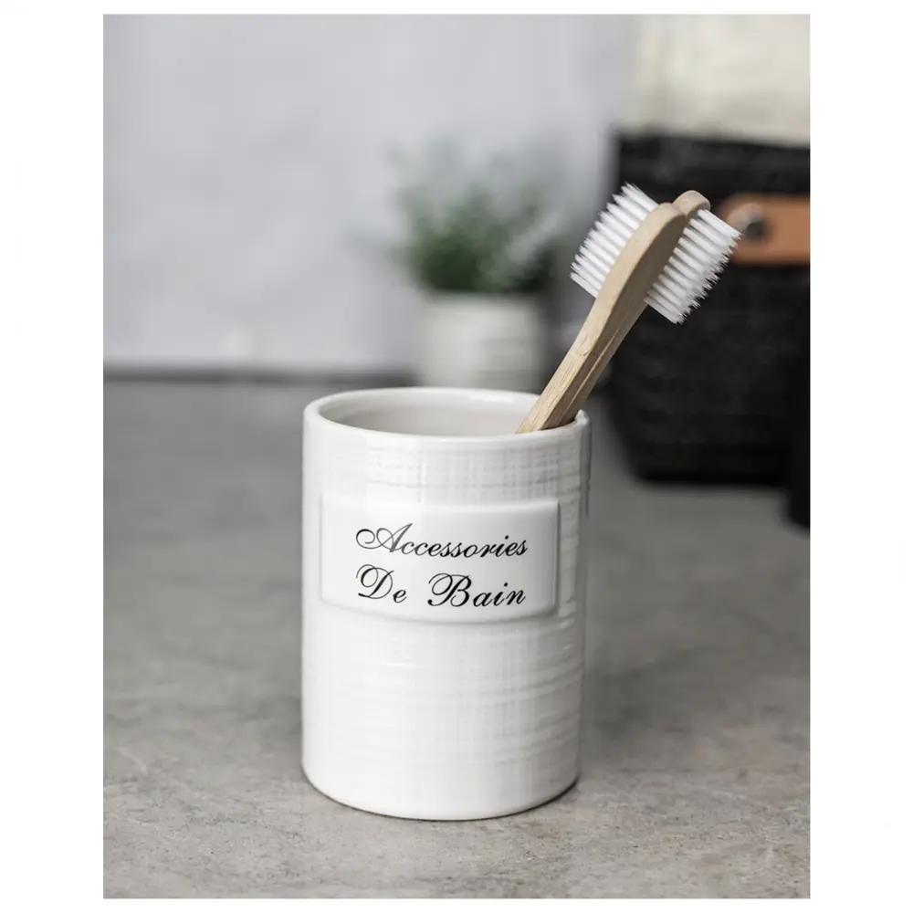 BATH PLUS Керамический стакан для ванной Bain Blanc - элегантный органайзер 89380473 STLM-1577125 - Вид №1