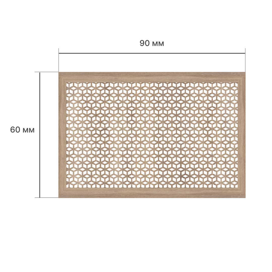 Экран для радиатора 90х60 см Илона дуб винтаж STELLA Standart STSR-1156 - Вид №2