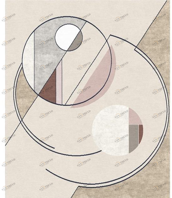 Tapis Rouge Прямоугольный коврик ручной работы из шерсти и шелка Abstraction Tr1756